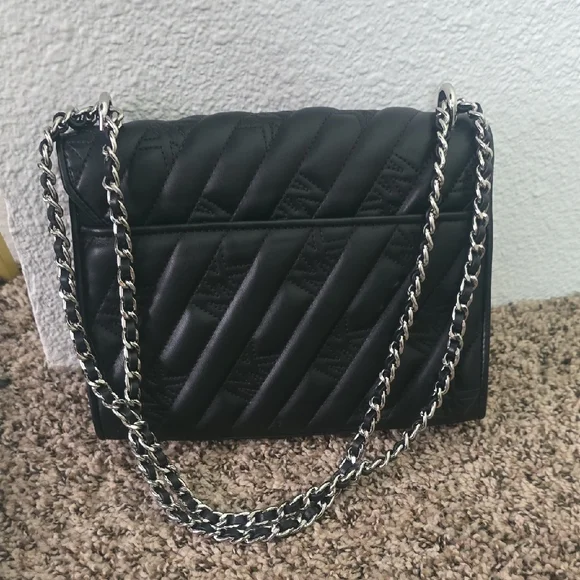 MICHAEL Michael Kors Black Quilted MK Shoulder/Crossbody Flap Bag (NWT)🩶🖤🩶 - Picture 14 of 15